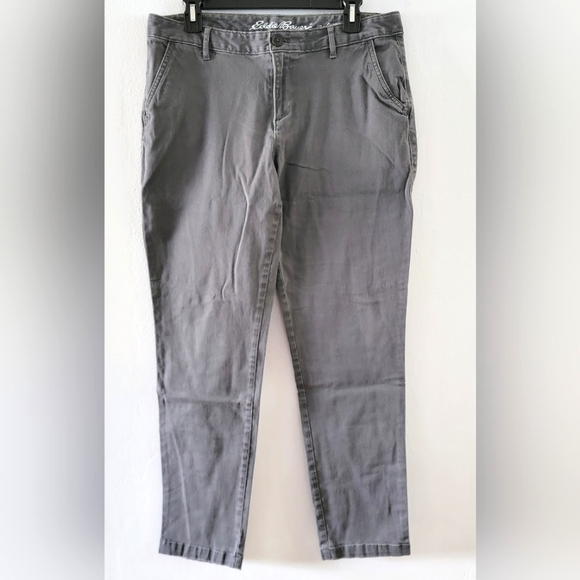 Eddie Bauer Boyfriend Grey Gray Dyed Jeans Office Work Pants Midrise Mid Rise 10 - Picture 1 of 7